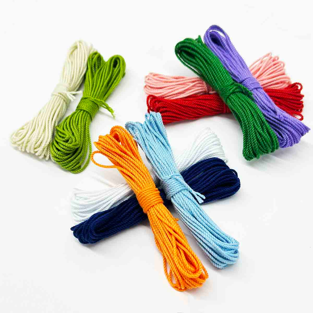 Fiasrel 10color 1.0MM 5Yards Macrame Cotton Cord Twisted Cotton Rope Set