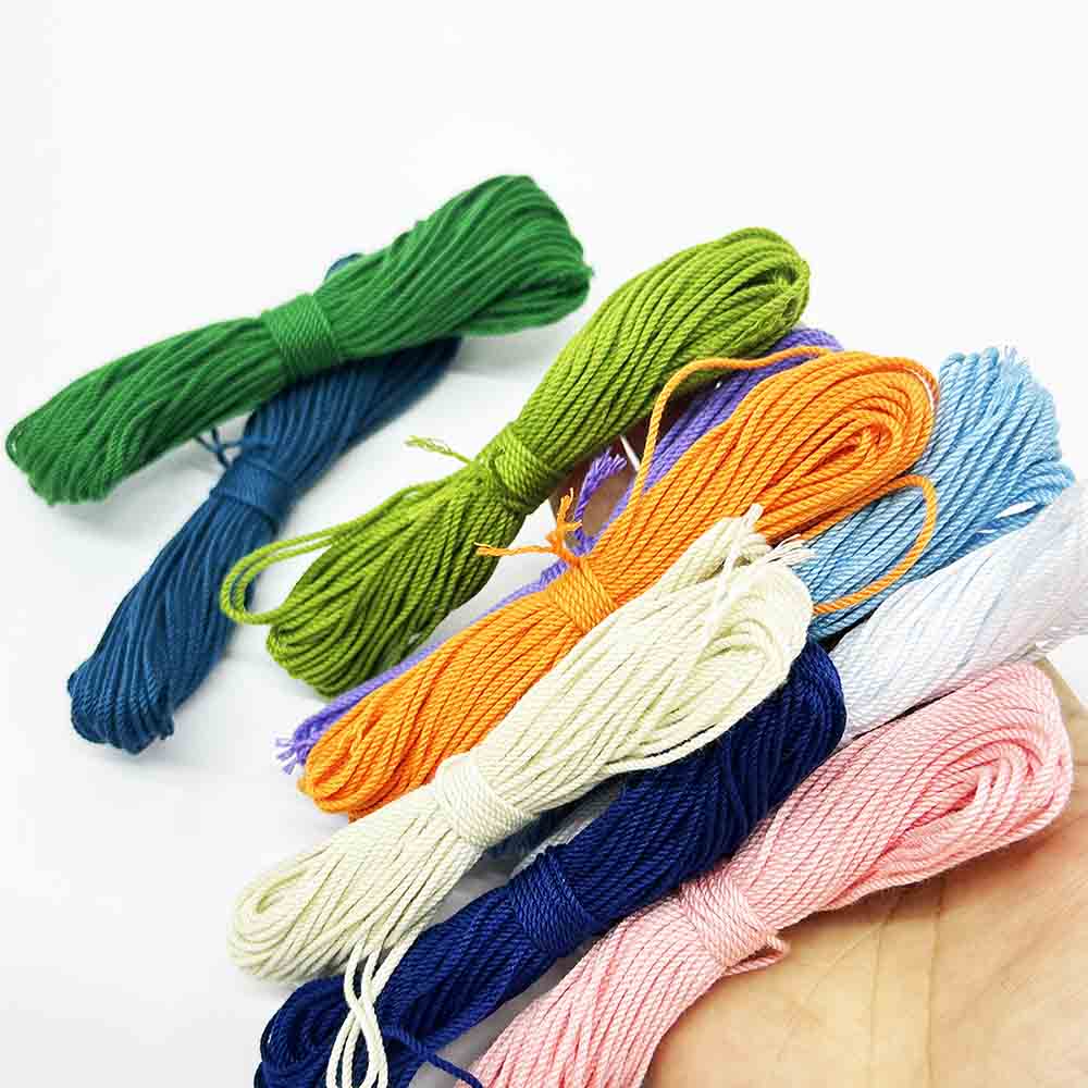 Fiasrel 10color 1MM 10Yards Colorful Twisted Cotton Rope DIY Jewelry Making Cotton Cord Kit