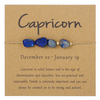 Fiasrel Jewelry Handmade Braided Adjustable Zodiac Charm Bracelet 12 Zodiac Sign Stone Beaded Bracelet