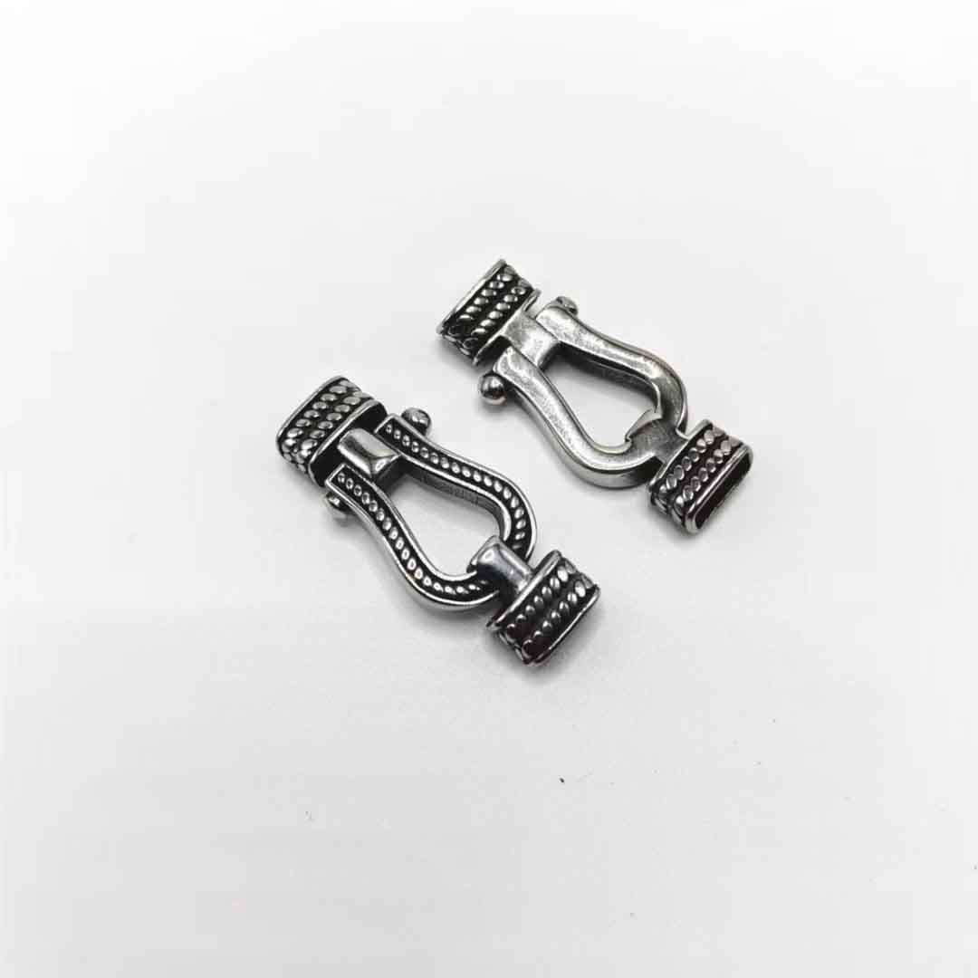 Fiasrel Punk Style New Simple Retro Stainless Steel Horseshoe Buckle 6 * 12mm