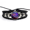 Fiasrel 12 Zodiac Signs Glow In Dark Charm Bracelet Men's and Women's Fashion Multi-layer Luminous Woven Leather Couple Bracelets