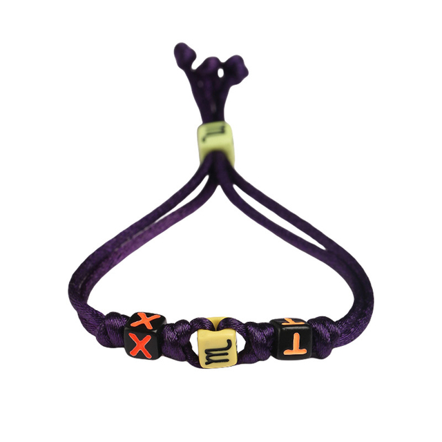 Fiasrel 12Colors Lucky Constellation Signs Handmade Woven Adjustable Bracelet Nylon Rope Dragon Knot Beads Bracelets