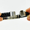 Fiasrel Leather Woven Rope Stainless Steel Bracelet Ins Style Popular Fashion Father Son Bracelet Jewelry Gift