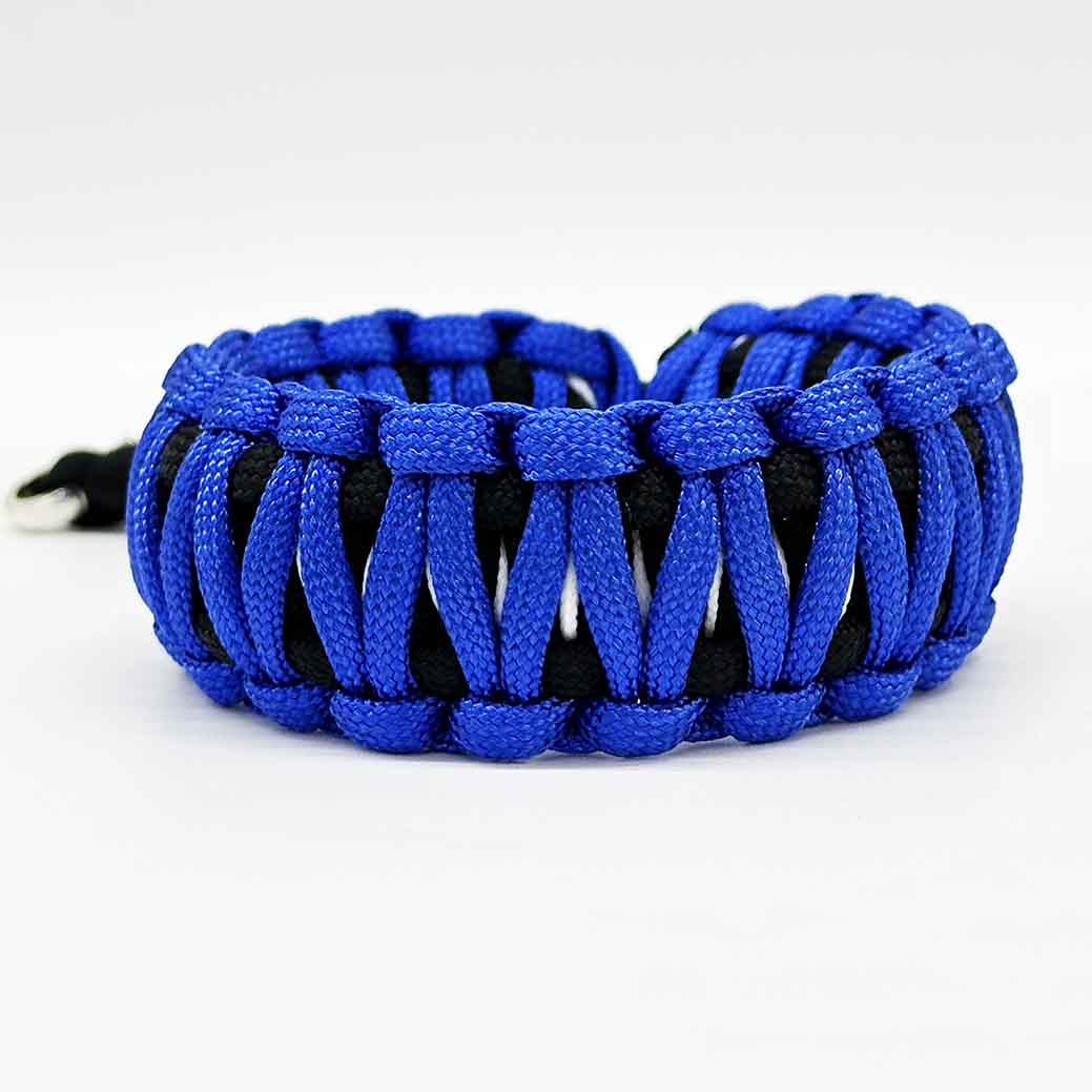 Fiasrel Woven Adjustable Knit Blue Color Survival Paracord Bracelet