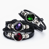 Fiasrel Handmade Adjustable PU Leather Charm Glow In Dark Horoscope 12 Zodiac Signs Bracelet