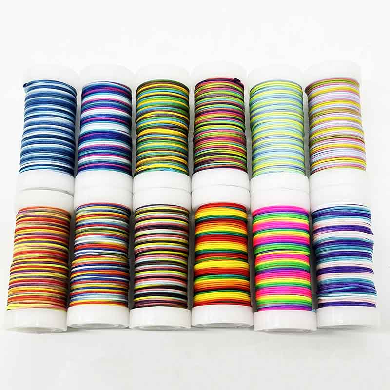 Fiasrel No.72 0.8mm 12rolls/set Gradient Series Jewelry Making Jade Thread Knot Beading String