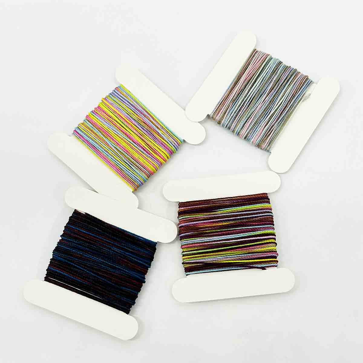 Fiasrel 9 Strands Gradient Colorful Polyester Rainbow Multicolor Sewing Thread