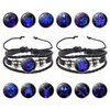 Fiasrel Adjustable Leather Night Light Luminous 12 Constellations Jewelry Zodiac Bracelet