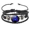 Fiasrel Vintage Punk Rock Leather Bracelet 12 Constellation Multilayer Colorful Strap Wristband Knitting Bracelet