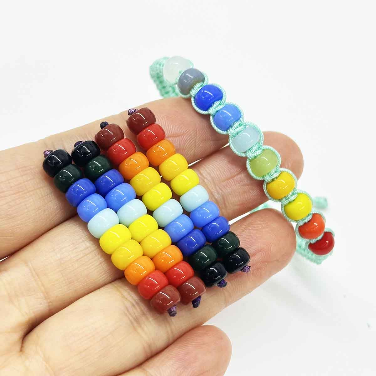 Fiasrel 10pcs/bundle Gradient Rainbow Beads