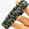 Fiasrel Army Green Camo Color Outdoor Emergency Paracord Bracelet Whistle Buckle Survival Bracelet for Camping Hiking Sports