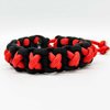 Fiasrel Jewelry Awareness Charm Red Black Ribbon Wristband 550 Survival Paracord Bracelets