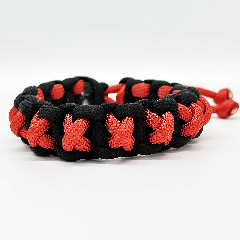 Fiasrel Jewelry Awareness Charm Red Black Ribbon Wristband 550 Survival Paracord Bracelets