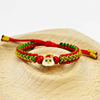 Fiasrel Handmade Macrame Rope Adjustable Braided Christmas Bracelets With Santa Claus