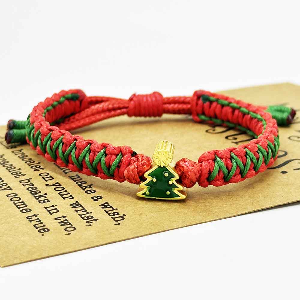 Fiasrel Christmas Gift Bracelet Lucky Rope Holiday Gift Charm Bracelet