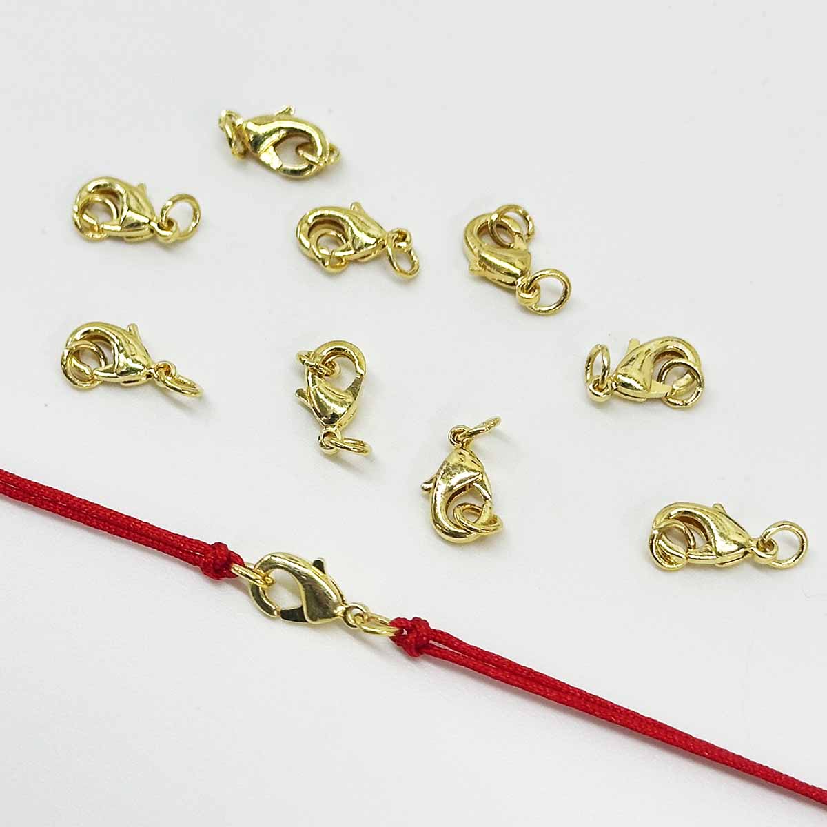 Fiasrel 10pcs Lobster Spring Clasp for Bracelet Necklace Jewelry Making 