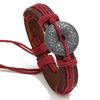 Fiasrel Alloy Cowhide Bracelet Vintage Handmade Braided Rope Adjustable Bracelet