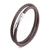 Fiasrel Titanium Steel Braided Leather Bracelet Simple Colourful Weave Rope Leather Bracelet String Magnetic Buckle Leather