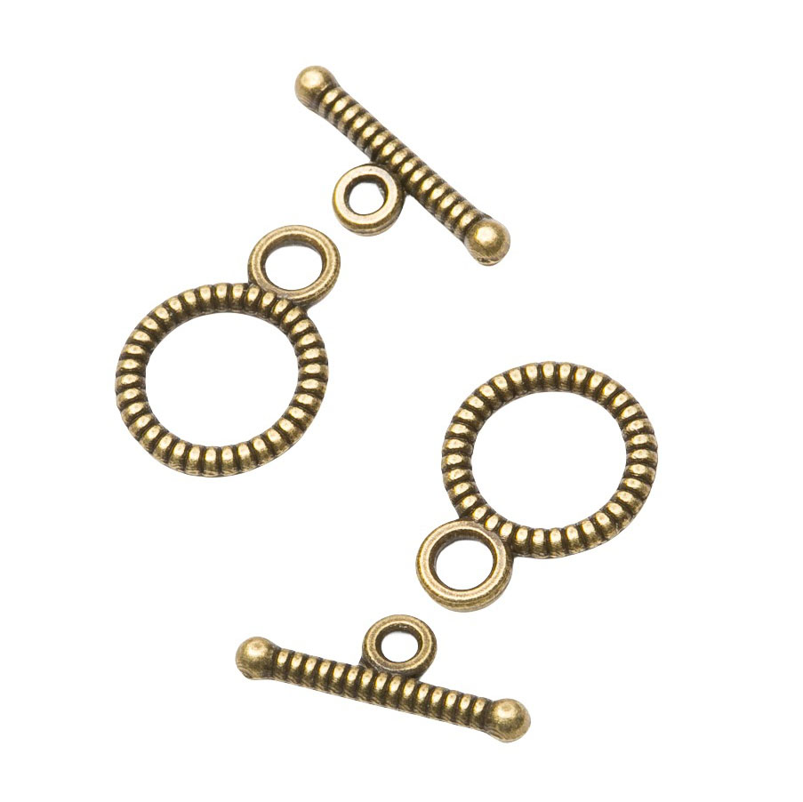 Fiasrel 10pcs Toggle Clasps Findings Buckle Connector Alloy Round OT Clasps