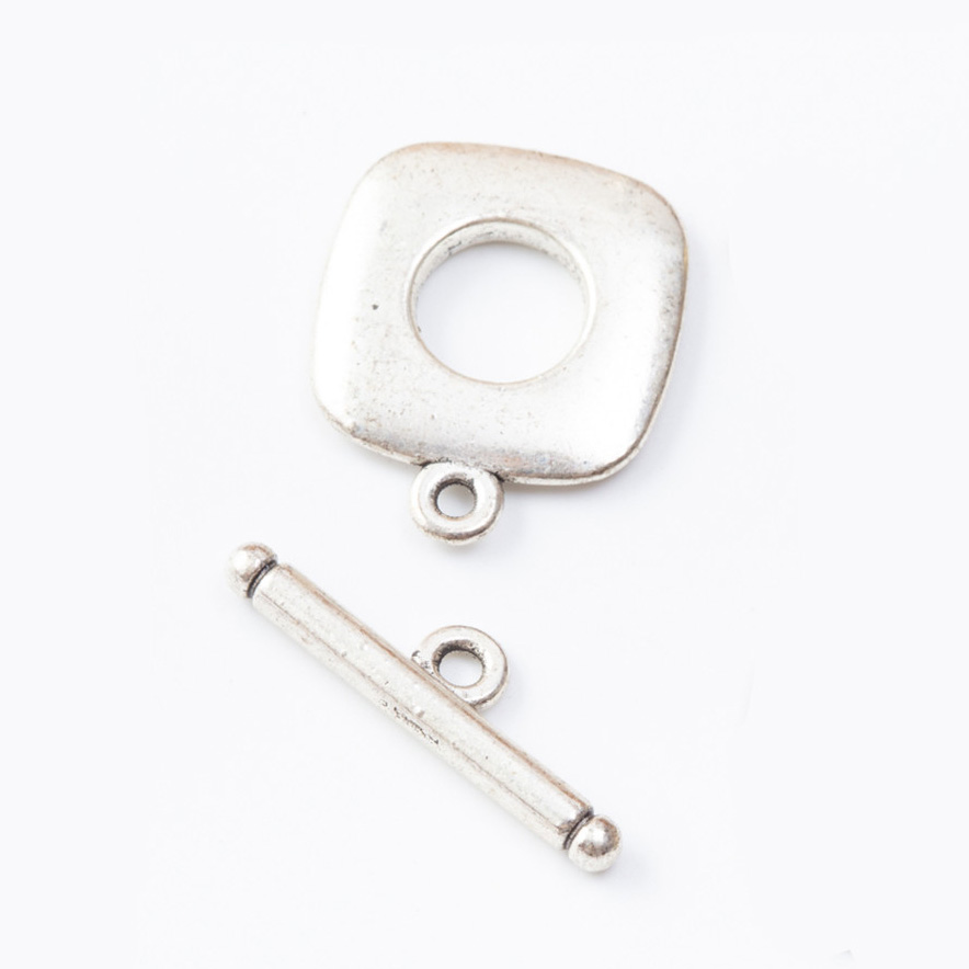 Fiasrel 10pcs Toggle Clasps Findings Buckle Connector Bracelet Necklace Jewelry Making Alloy Square OT Clasps