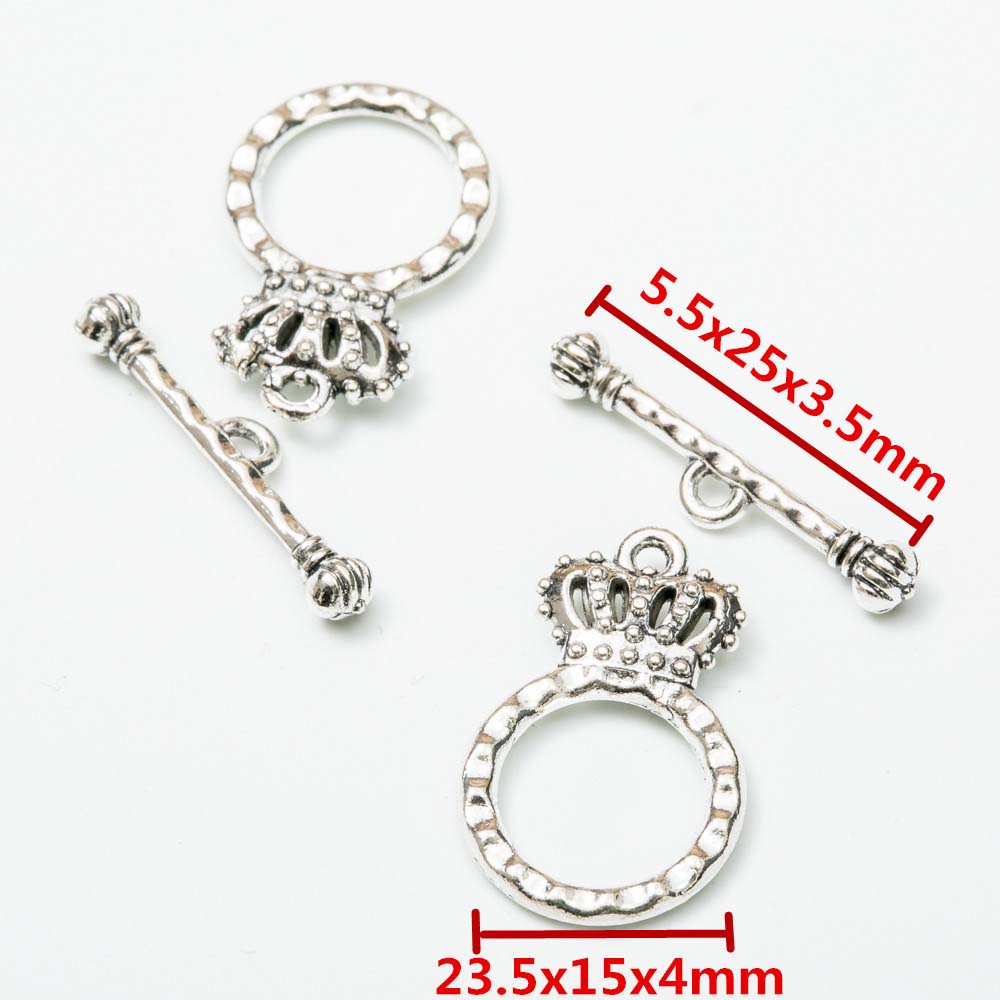 Fiasrel 10pcs DIY Alloy Toggle Clasp Metal Cord Ends Clasp Necklace Bracelet Clasps
