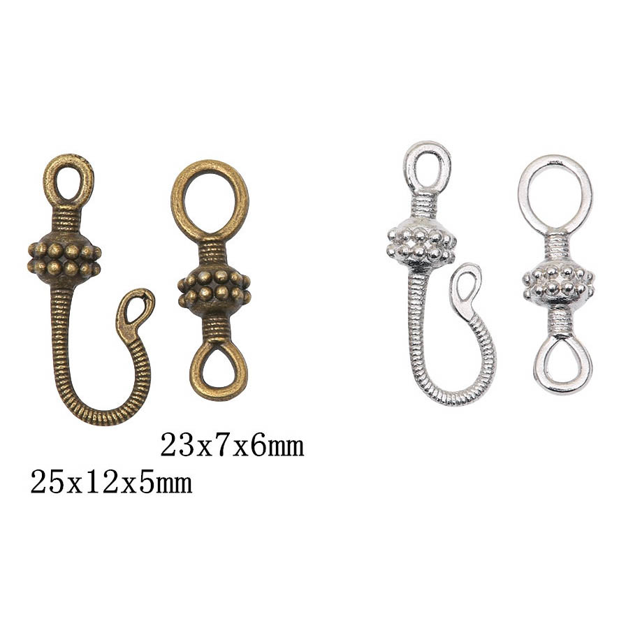 Fiasrel 10pcs Antique Bronze Tone Alloy Toggle Clasp Hook Metal Connectors OT Clasps