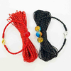 Fiasrel 5meters 0.8mm Red Black Jade Thread with Gold Thread