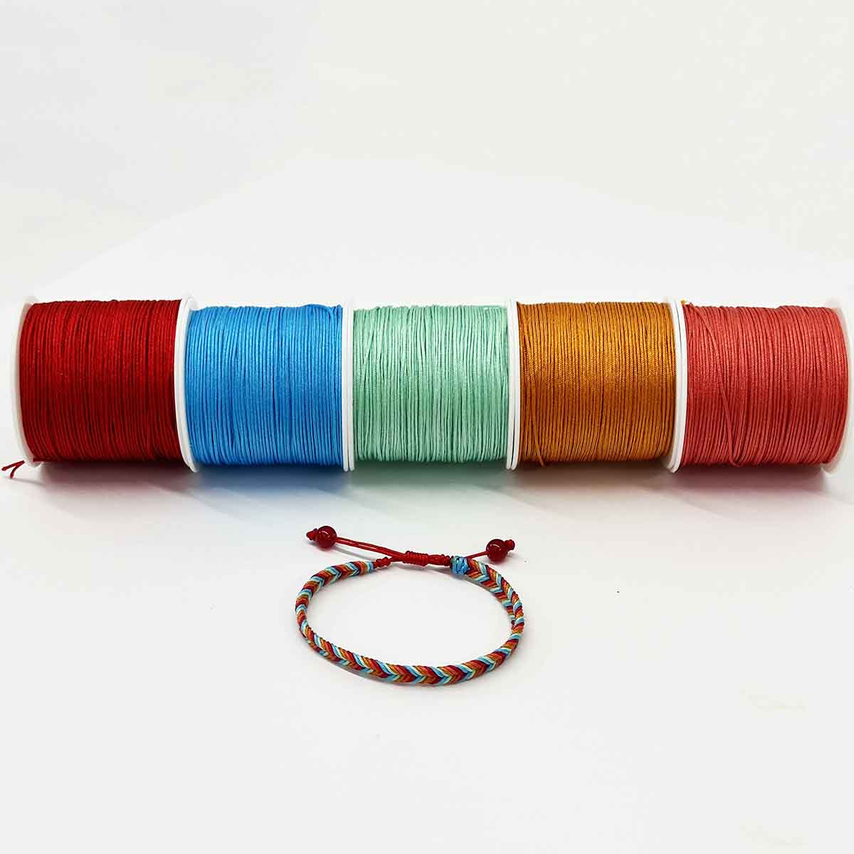 Fiasrel 0.8mm 5rolls Moonlight over the Lotus Pond Color Series Jewelry Jade Thread Knot Beading String