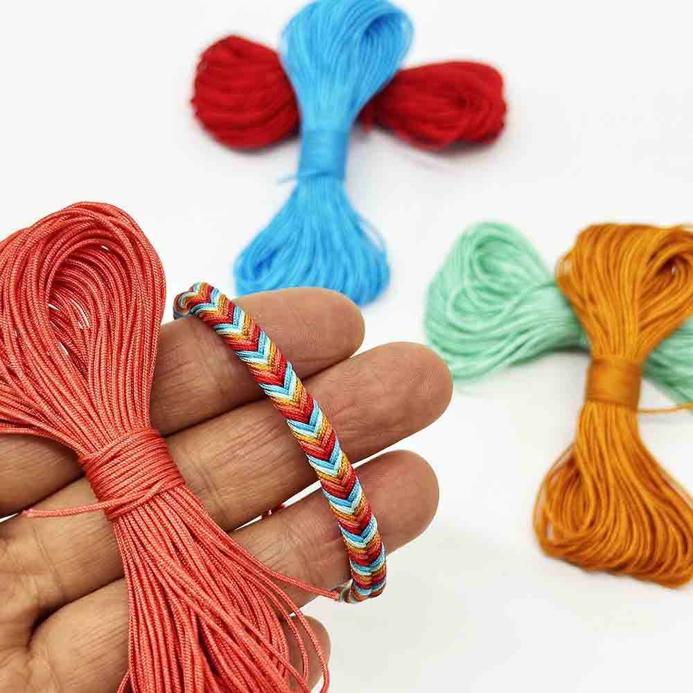 Fiasrel No.72 0.8mm 5bundles 20yards/bundles Moonlight over The Lotus Pond Color Series Nylon Cord Braided Jewelry Bracelet String Rope