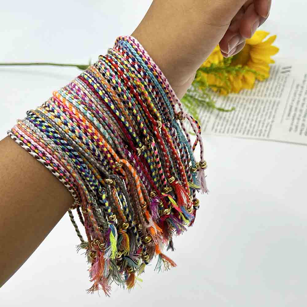Fiasrel Bracelet Woven Rope Colorful Bracelet Jewelry Couple Men's and Women's Jewelry Accessories Adjustable Cotton Rope Bracelets