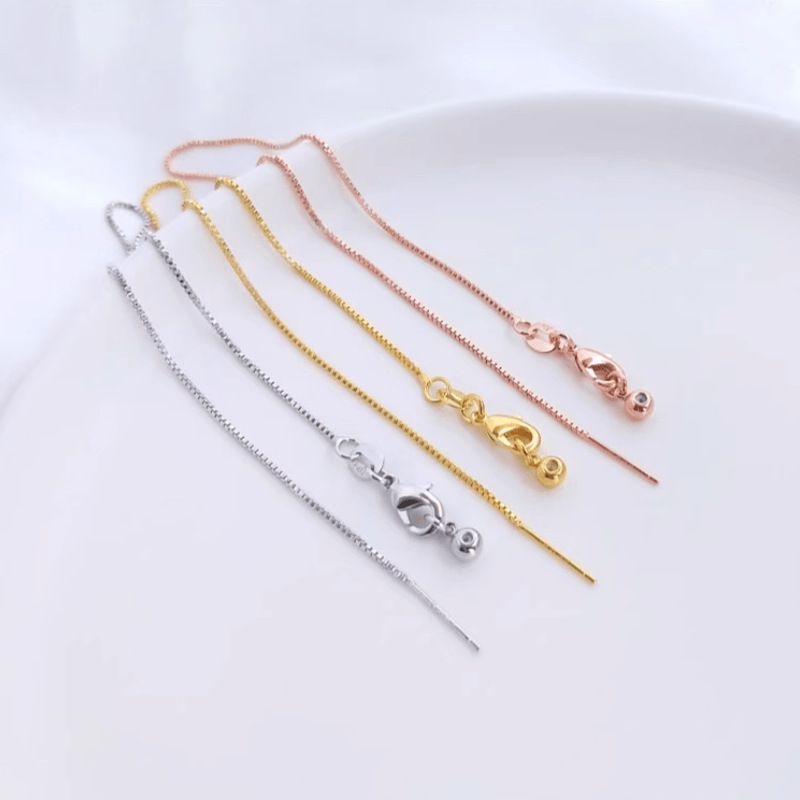 Fiasrel 10pcs Box Chains Sliding Ball Length Adjustable Chain Necklace for Jewelry Accessories