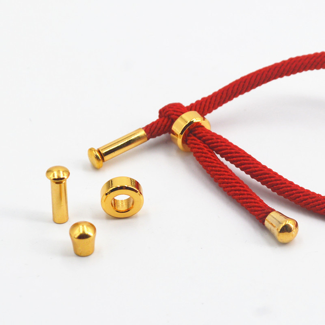 Fiasrel 2pcs Titanium Steel Hole End Beads Milan Rope Leather Bracelet Clasp for Jewelry Making DIY Accessories