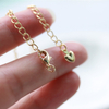 Fiasrel 10pcs 18K Gold Plated Extension Chain With Lobster Clasp Peach Heart Pendant Tail Chain