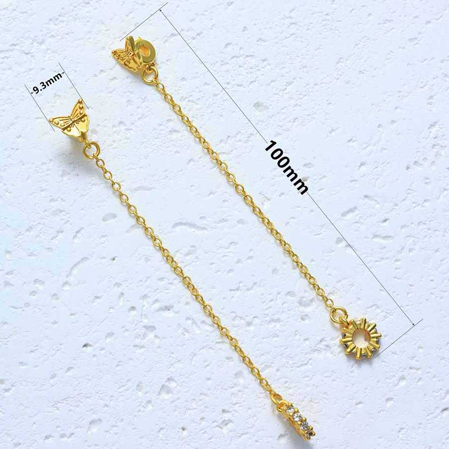 Fiasrel 5pcs Necklace Butterfly Pendant Chain Extension End Tails Drop Bead Charms for Delicate Necklace Bracelet Making