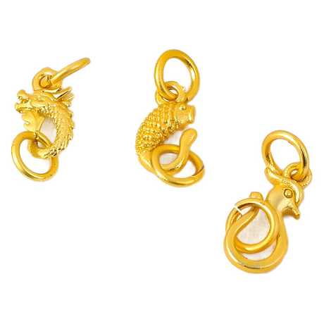 Fiasrel 10pcs Sargent Fishtail Buckle Head Dragon Phoenix Buckle Accessories DIY Bracelet Necklace Pendant Connection