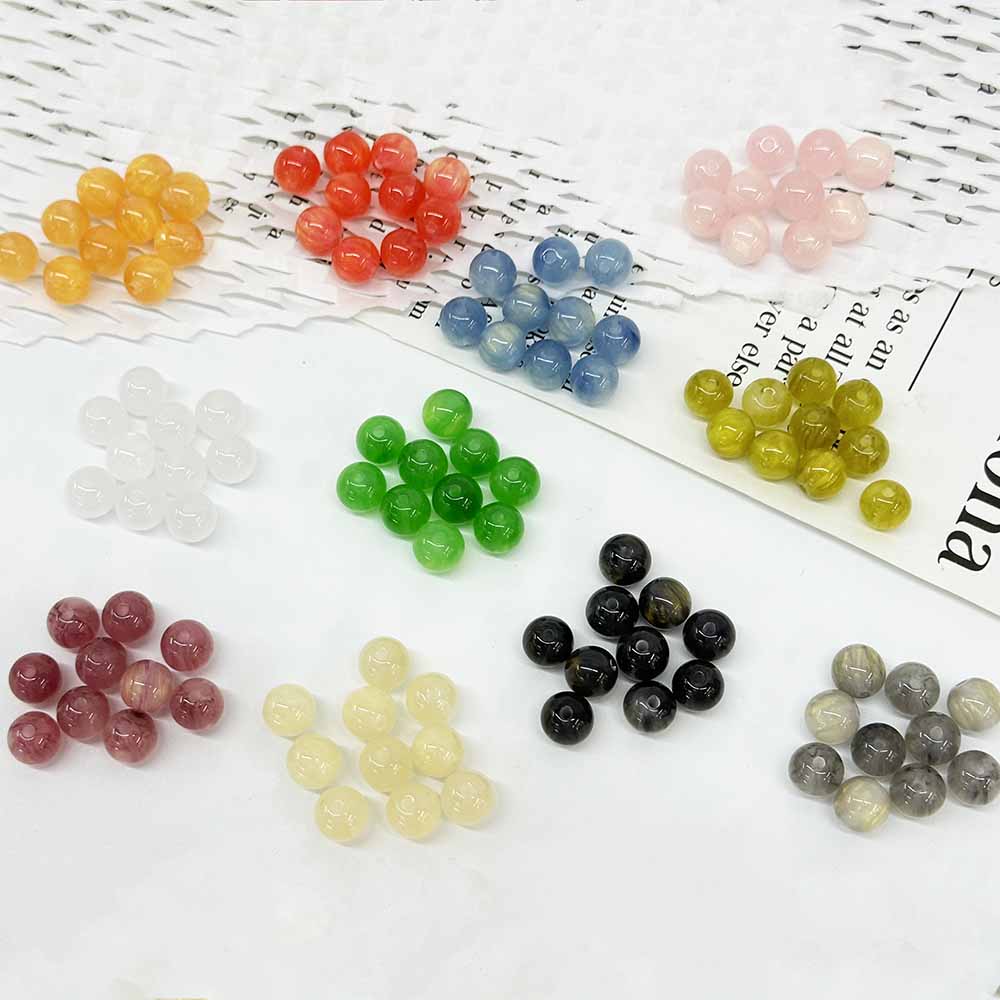 Fiasrel 8mm 10mm Round Acrylic Beads