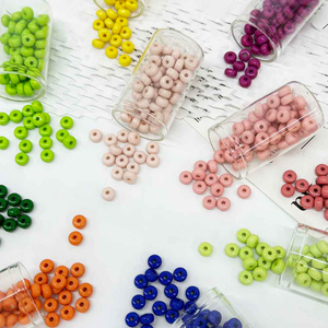Fiasrel 50pcs Handmade Jewelry Accessories Solid Colored Acrylic Millet Loose Beads