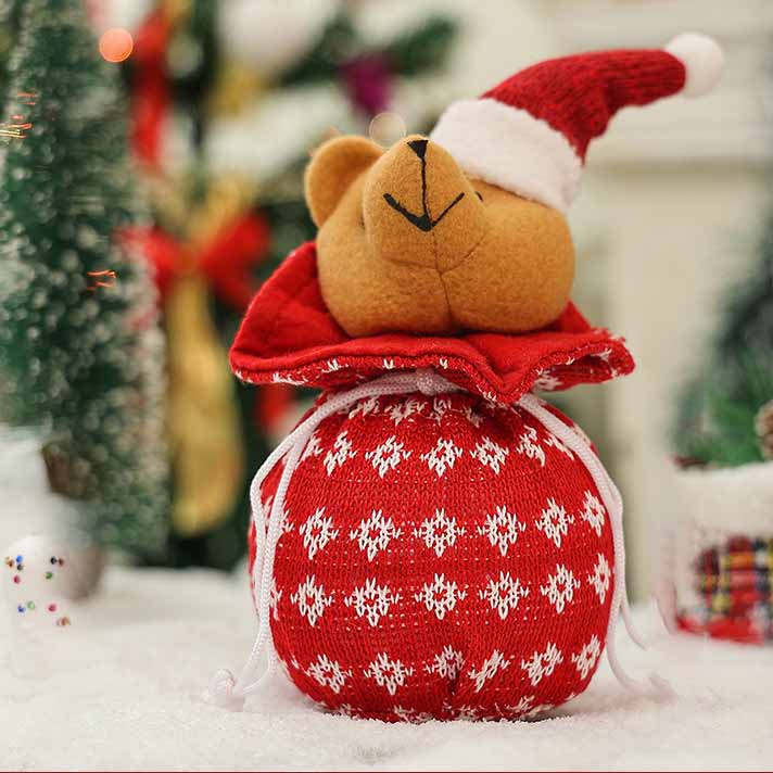 Fiasrel Drawstring Pouches Christmas Eco-friendly Cotton Bag Reindeer Santa Sacks Christmas Gift Drawstring Bags