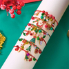Fiasrel Christmas Handwoven Braided Bracelet Santa Claus Xmas Tree Snowman Crutch Wreath Bell Beaded Adjustable Bracelets