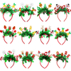 Fiasrel 2pcs Hair Accessories Glitter Christmas Tree Hair Hoop Santa Claus Snowman Hairband Christmas Elk Snowflake Headband