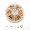 Fiasrel 1300pcs 4/5/6/7/8/10mm Filigree Jewelry Findings Set Gold Silver Filled Jump Rings Split Rings for DIY Handmade Jewelry Making