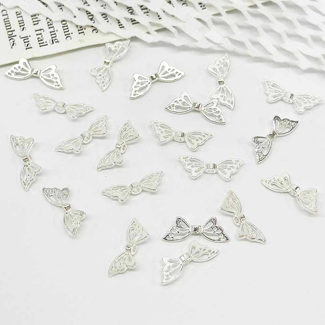 Fiasrel 20/50pcs Spacer Beads Butterfly Animal Wing for DIY Jewelry Necklaces Bracelets Keychains Phone Chains