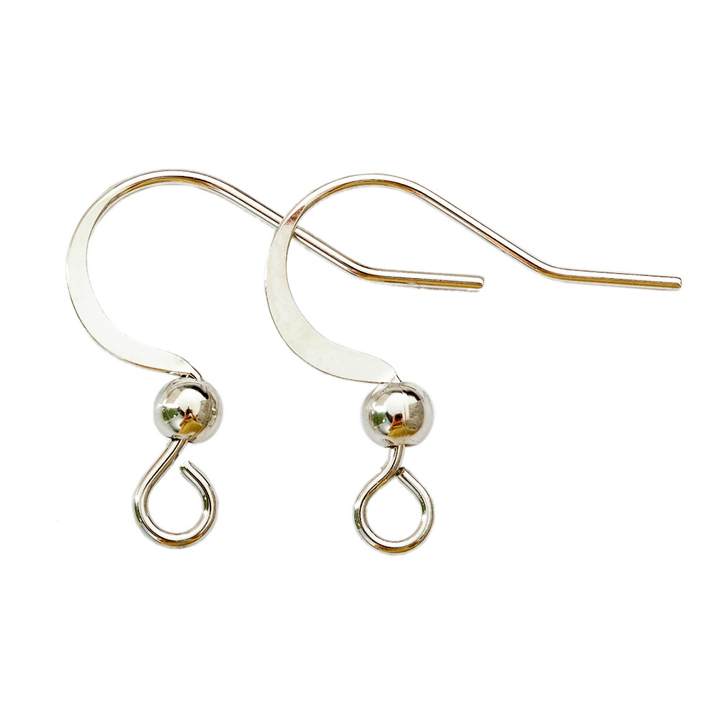 Fiasrel 10/20/50pairs Copper Plated with Sterling Silver Fish Hook Findings Earwire with Ball Hook Earrings for Jewelry Making Accessories