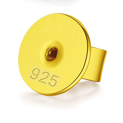 Fiasrel 10 pairs Anti Drop Texture Circular 925 Shaped Copper Plated Genuine Gold Ear Plugs