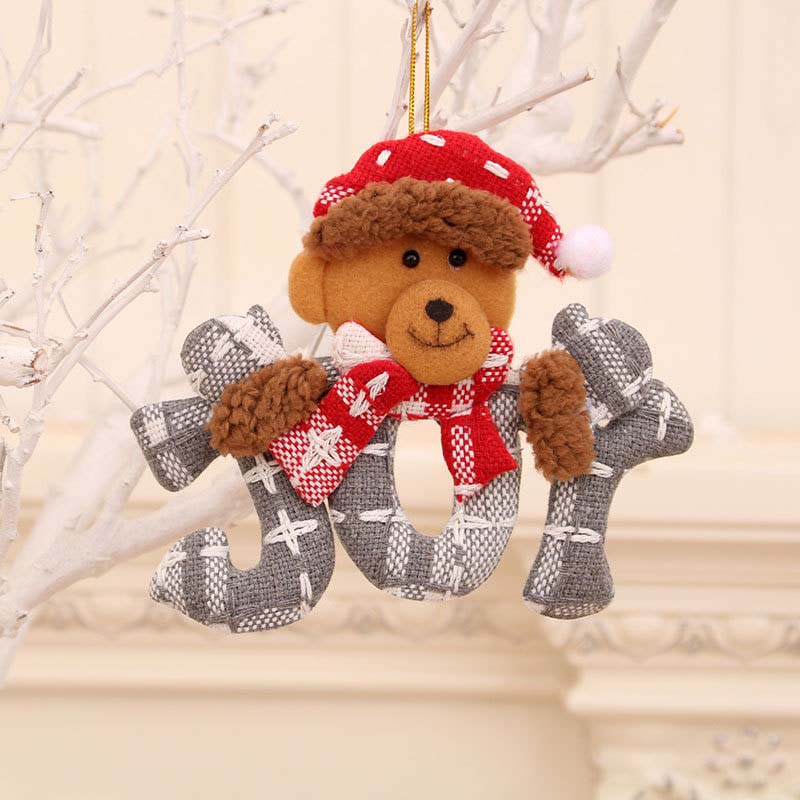 Fiasrel 1/4pcs Christmas Decorations Tree Hanging Gift Santa Elk Snowman Decoration Gift