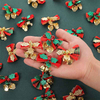 Fiasrel 5/20pcs Mini Bow Christmas Tree Decoration Christmas Bow Bell Handmade Ribbon Hanging
