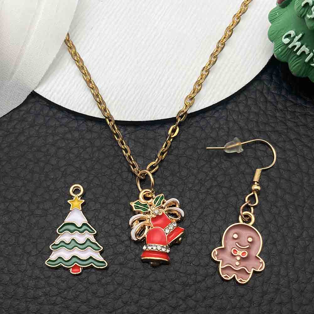 Fiasrel 50/pack Mix 3D Decorations Metal Coloful Christmas Decoration Small Pendant