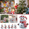 Fiasrel 5pcs Christmas Decoration Pendant Acrylic Cartoon Christmas Snowman Home Garden Christmas Tree Pendant Party Decoration