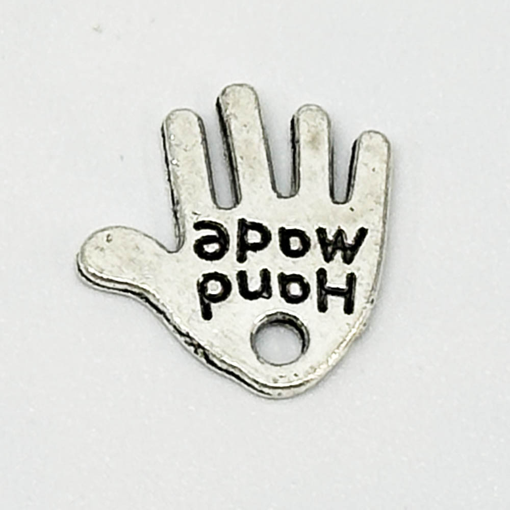Fuasrel 20pcs 12*13mm Vintage Lucky Palm Charms Environmental Alloy Letter Nail Charms Jewelry Pendants Beads