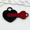 Fiasrel 5pcs Alloy Valentine Day Trendy Fashion Heart Key Magnetic Charms Pendants Beads